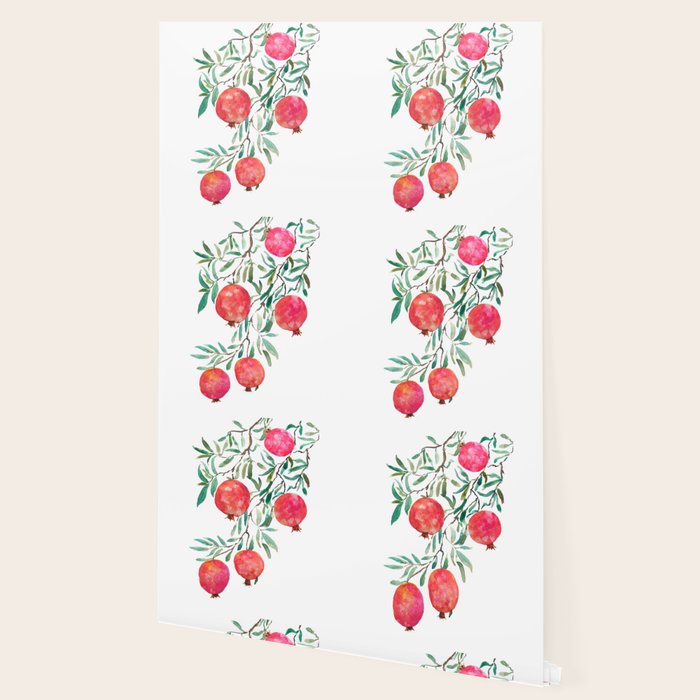 red pomegranate watercolor Wallpaper Gallery Image 2