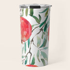 red pomegranate watercolor Travel Mug Gallery Image 1