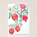 red pomegranate watercolor Stationery Card Gallery Image 2