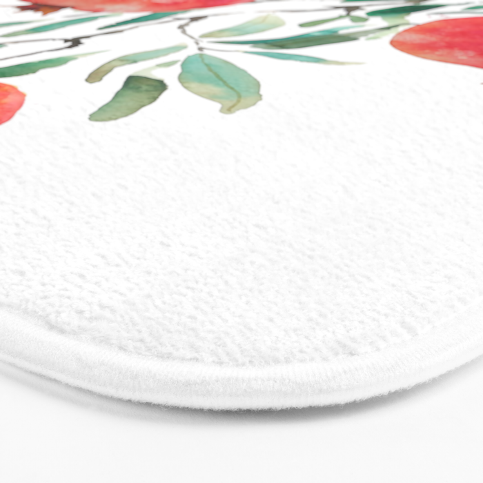 red pomegranate watercolor Bath Mat Gallery Image 3