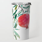 red pomegranate watercolor Travel Mug Gallery Image 2