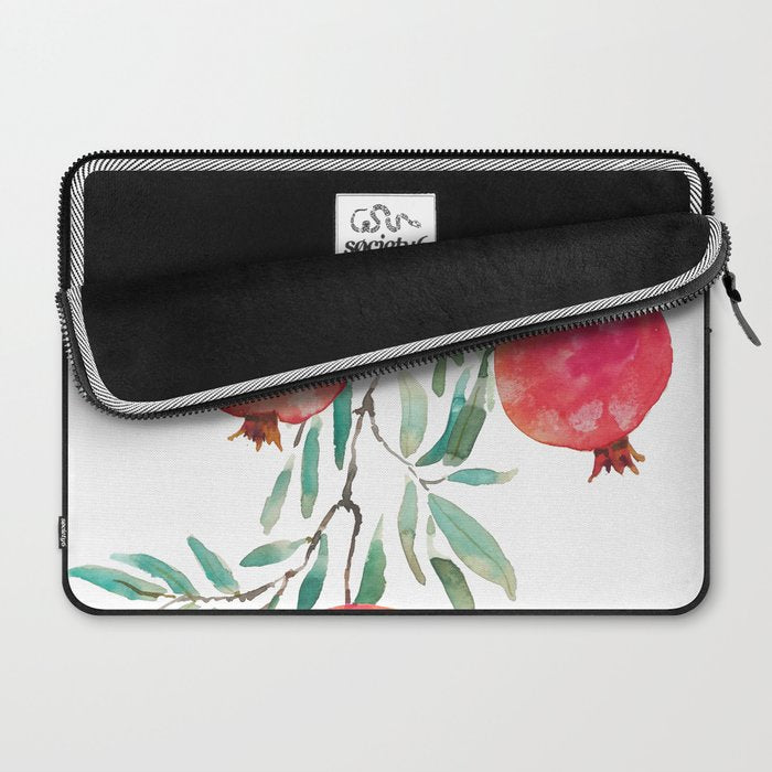 red pomegranate watercolor Laptop Sleeve Gallery Image 2