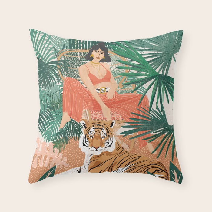 Tiger Leader Throw Pillow Gallery Image 1