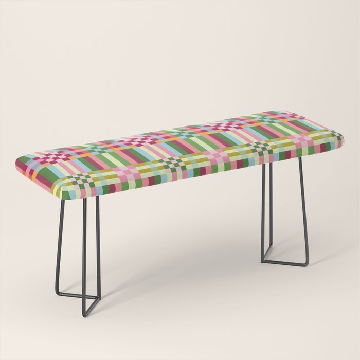  Woven Checks and Stripes - Festive Multi Bench Gallery Image 1