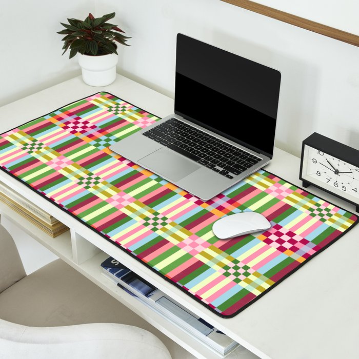  Woven Checks and Stripes - Festive Multi Desk Mat Gallery Image 2
