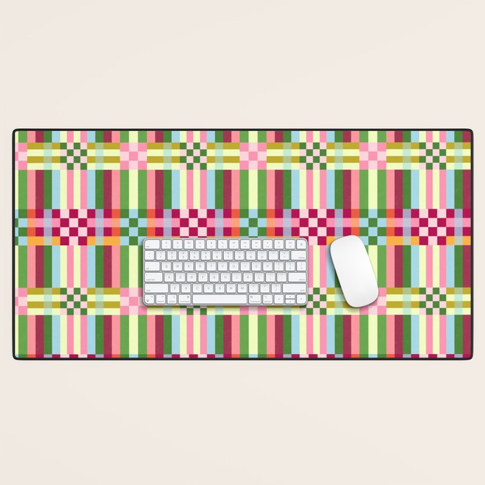  Woven Checks and Stripes - Festive Multi Desk Mat Gallery Image 1