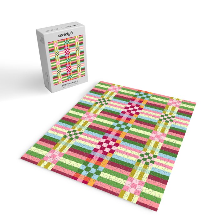  Woven Checks and Stripes - Festive Multi Jigsaw Puzzle Gallery Image 2