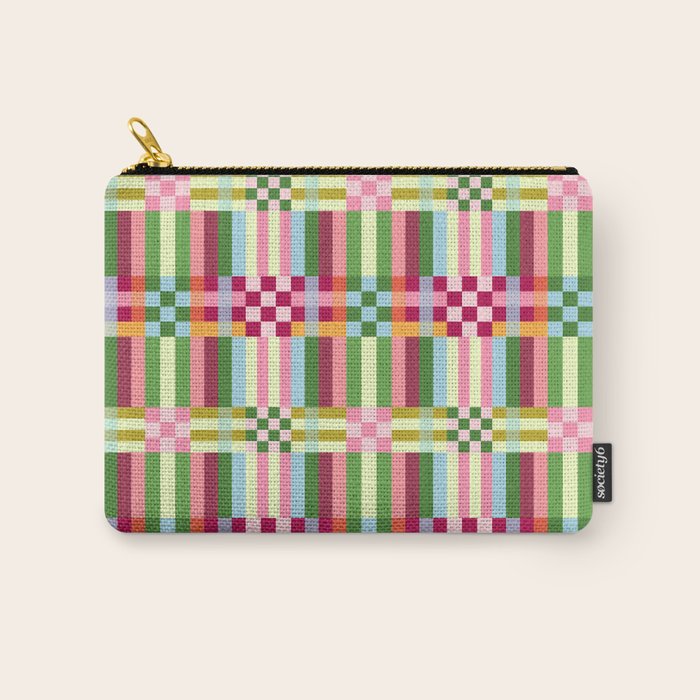  Woven Checks and Stripes - Festive Multi Carry All Pouch Gallery Image 1