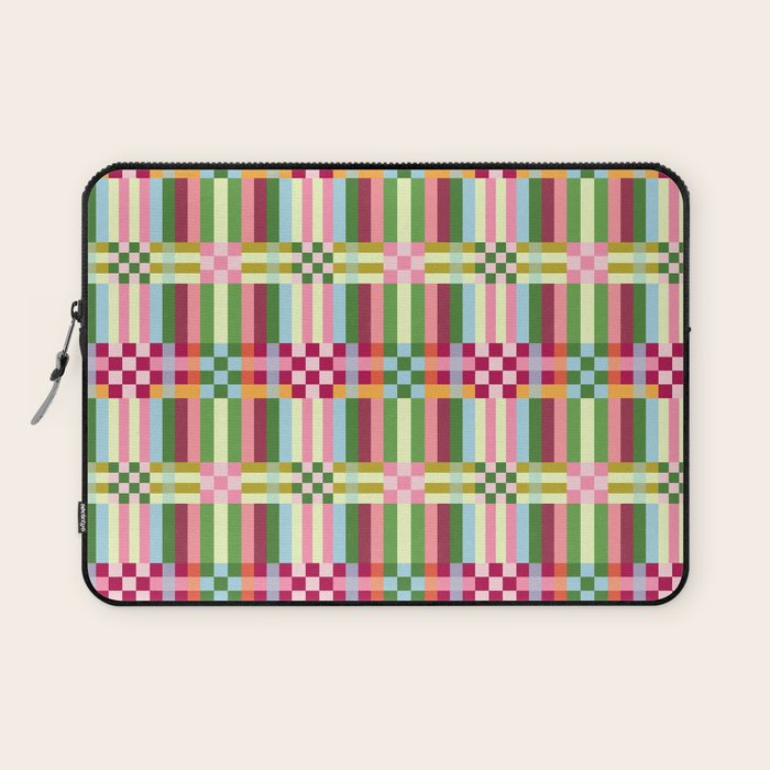  Woven Checks and Stripes - Festive Multi Laptop Sleeve Gallery Image 1