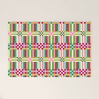  Woven Checks and Stripes - Festive Multi Welcome Mat Gallery Image 1