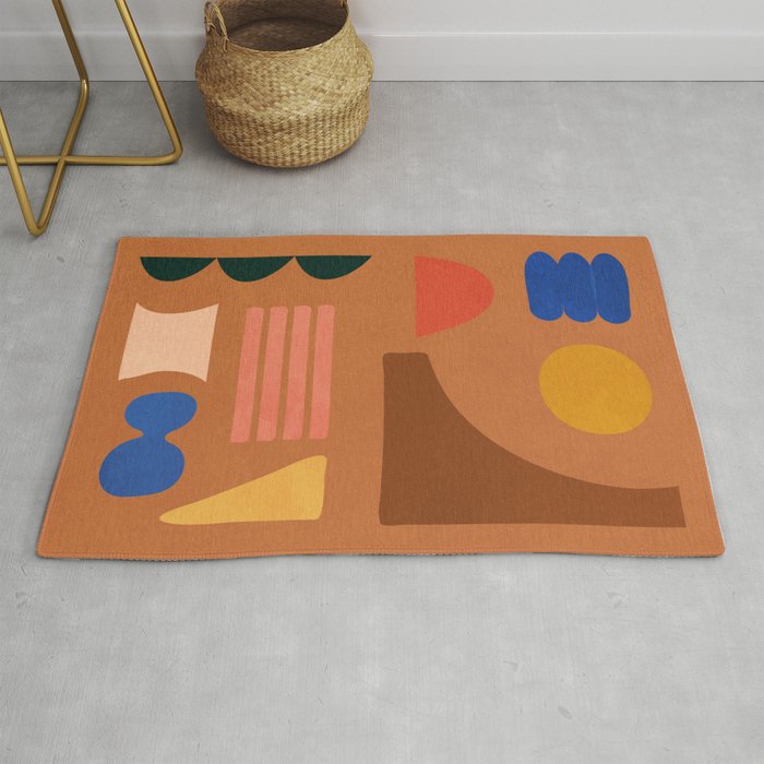 Colorful Modern Abstract Shapes 2 Rug
