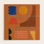 Colorful Modern Abstract Shapes 2 Wood Wall Art Gallery Image 1