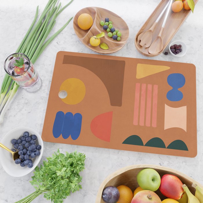 Colorful Modern Abstract Shapes 2 Cutting Board Gallery Image 2