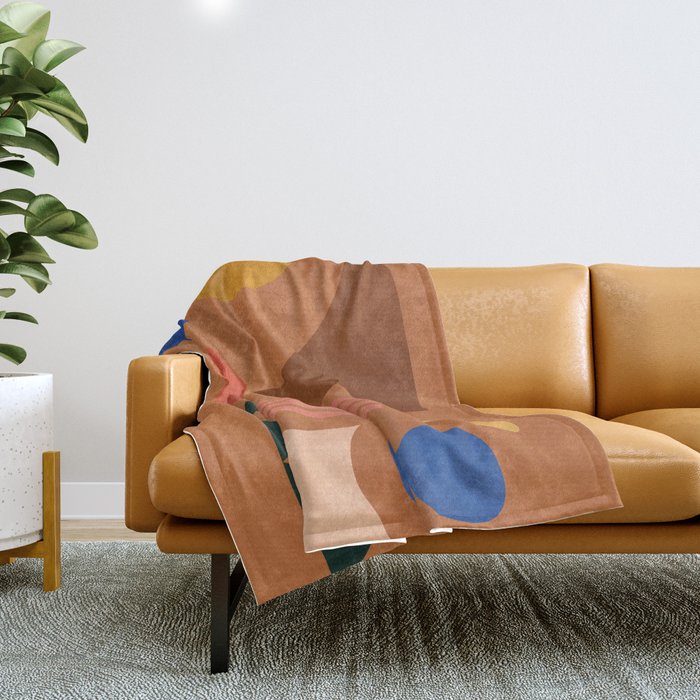 Colorful Modern Abstract Shapes 2 Throw Blanket Gallery Image 1