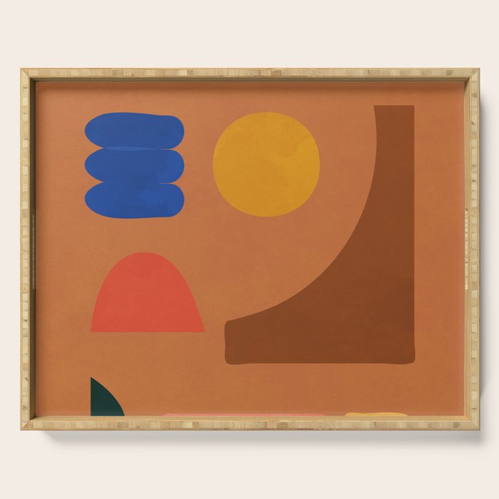 Colorful Modern Abstract Shapes 2 Serving Tray Gallery Image 1