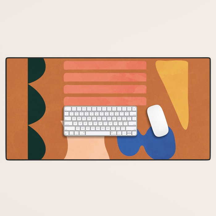 Colorful Modern Abstract Shapes 2 Desk Mat Gallery Image 1