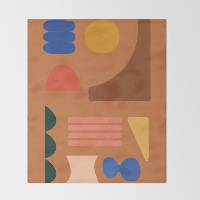 Colorful Modern Abstract Shapes 2 Throw Blanket Gallery Image 2