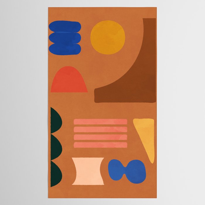 Colorful Modern Abstract Shapes 2 Tablecloth Gallery Image 2