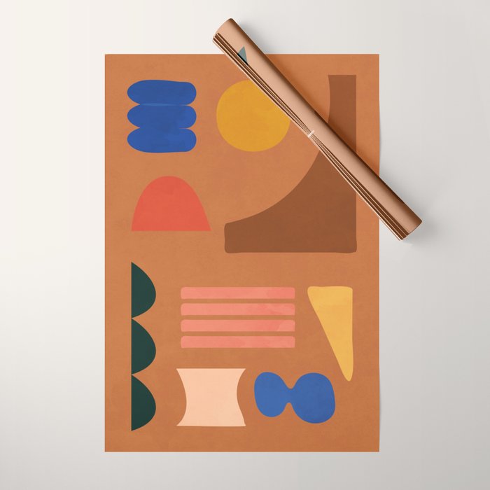 Colorful Modern Abstract Shapes 2 Wrapping Paper Gallery Image 1