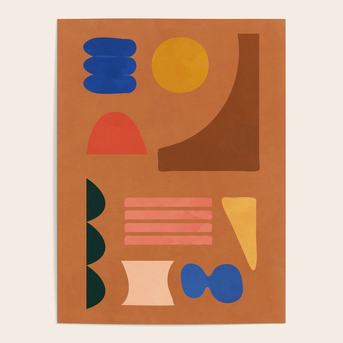 Colorful Modern Abstract Shapes 2 Poster Gallery Image 1