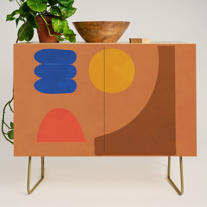Colorful Modern Abstract Shapes 2 Credenza Gallery Image 1