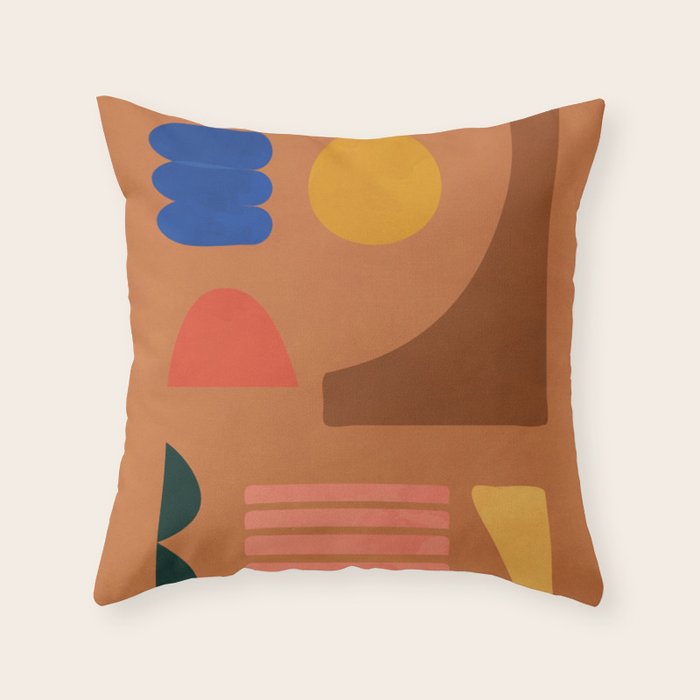Colorful Modern Abstract Shapes 2 Throw Pillow Gallery Image 6