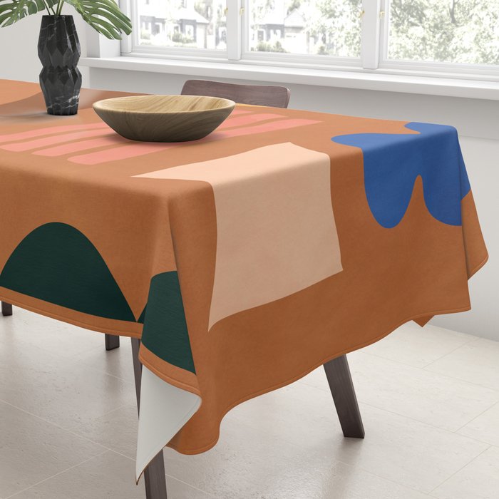 Colorful Modern Abstract Shapes 2 Tablecloth Gallery Image 3