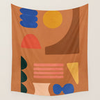 Colorful Modern Abstract Shapes 2 Wall Tapestry Gallery Image 4