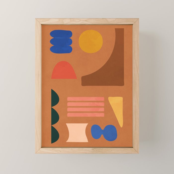 Colorful Modern Abstract Shapes 2 Mini Art Print Gallery Image 1