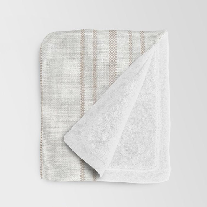 AEGEAN MULTI SIMPLE TICKING STRIPE JUTE Throw Blanket Gallery Image 3