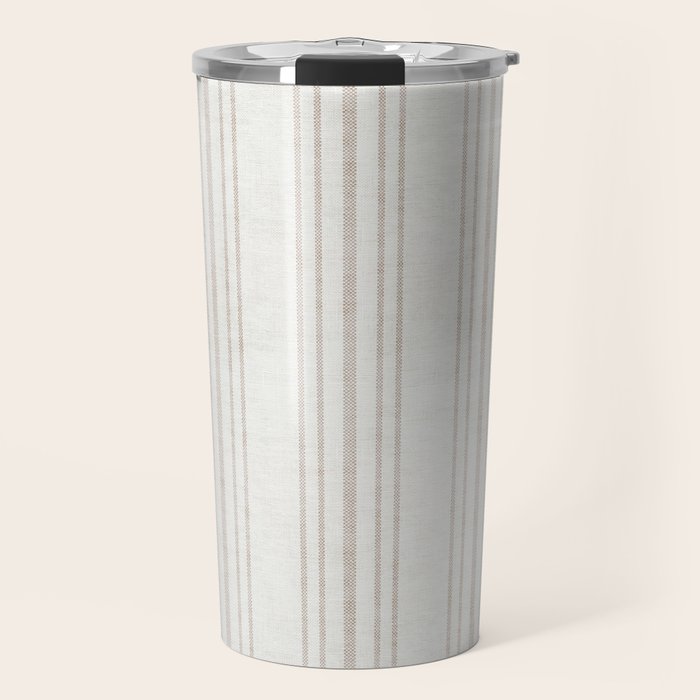 AEGEAN MULTI SIMPLE TICKING STRIPE JUTE Travel Mug Gallery Image 1