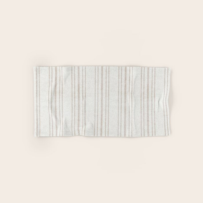 AEGEAN MULTI SIMPLE TICKING STRIPE JUTE Bath Towel Gallery Image 1