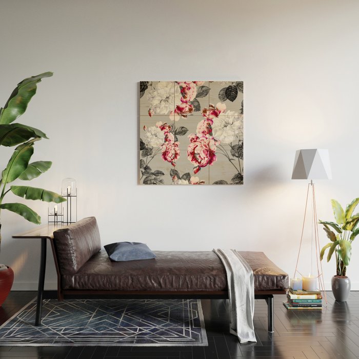 Flora temptation - twilight Wood Wall Art Gallery Image 2