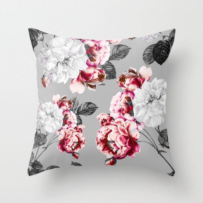 Flora temptation - twilight Throw Pillow Gallery Image 6