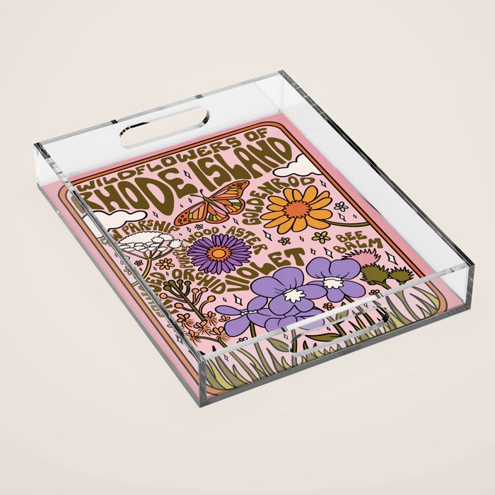 Rhode Island Wildflowers Acrylic Tray Gallery Image 1