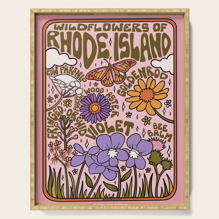 Rhode Island Wildflowers Serving Tray Gallery Image 1