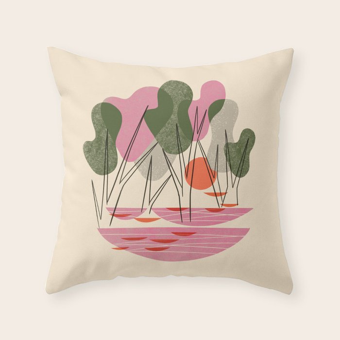 Abstract Forest Throw Pillow Gallery Image 1