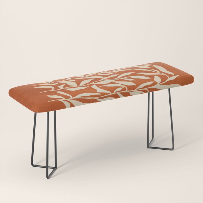 Cognac Leaves: Mid Century Terracotta Edition Bench Gallery Image 1