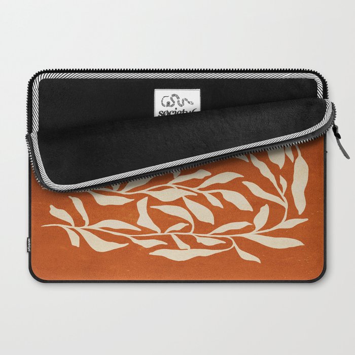 Cognac Leaves: Mid Century Terracotta Edition Laptop Sleeve Gallery Image 2
