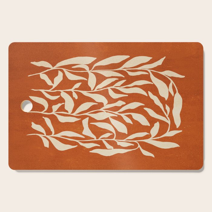 Cognac Leaves: Mid Century Terracotta Edition Cutting Board Gallery Image 1