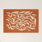 Cognac Leaves: Mid Century Terracotta Edition Welcome Mat Gallery Image 1