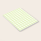 Gingham Check Pattern in Light Lime Green and White Notebook Gallery Image 3