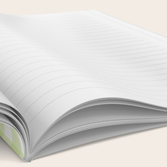 Gingham Check Pattern in Light Lime Green and White Notebook Gallery Image 2