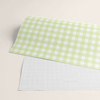 Gingham Check Pattern in Light Lime Green and White Wrapping Paper Gallery Image 2