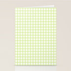 Gingham Check Pattern in Light Lime Green and White Stationery Card Gallery Image 2