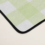 Gingham Check Pattern in Light Lime Green and White Desk Mat Gallery Image 4