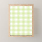 Gingham Check Pattern in Light Lime Green and White Mini Art Print Gallery Image 1