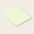 Gingham Check Pattern in Light Lime Green and White Notebook Gallery Image 2