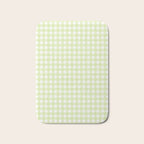 Gingham Check Pattern in Light Lime Green and White Bath Mat Gallery Image 1