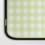 Gingham Check Pattern in Light Lime Green and White Laptop Sleeve Gallery Image 3